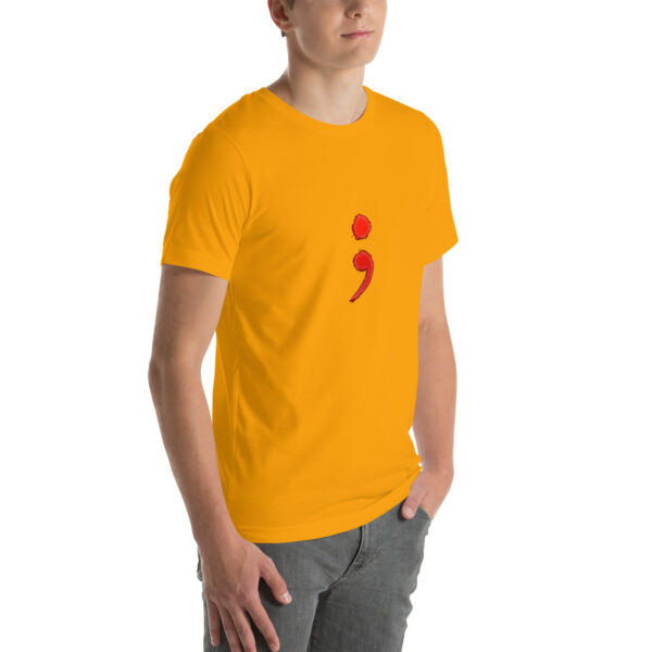 Red Semicolon T-Shirt – Mental Health Awareness Tee | Soft & Stylish Cotton Shirt - Image 10