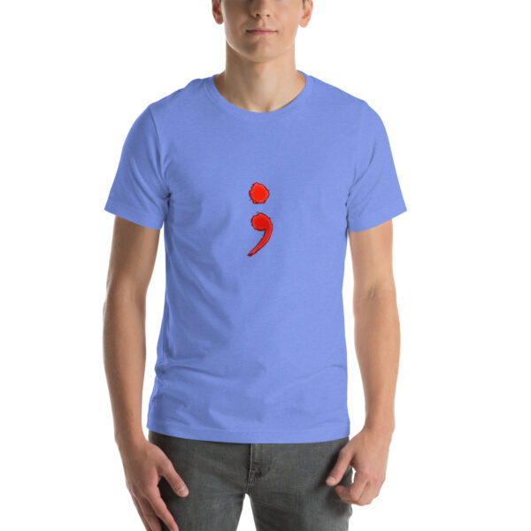 Red Semicolon T-Shirt – Mental Health Awareness Tee | Soft & Stylish Cotton Shirt - Image 4