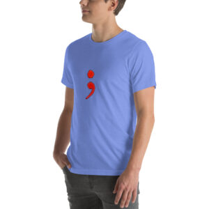 Red Semicolon T-Shirt – Mental Health Awareness Tee | Soft & Stylish Cotton Shirt